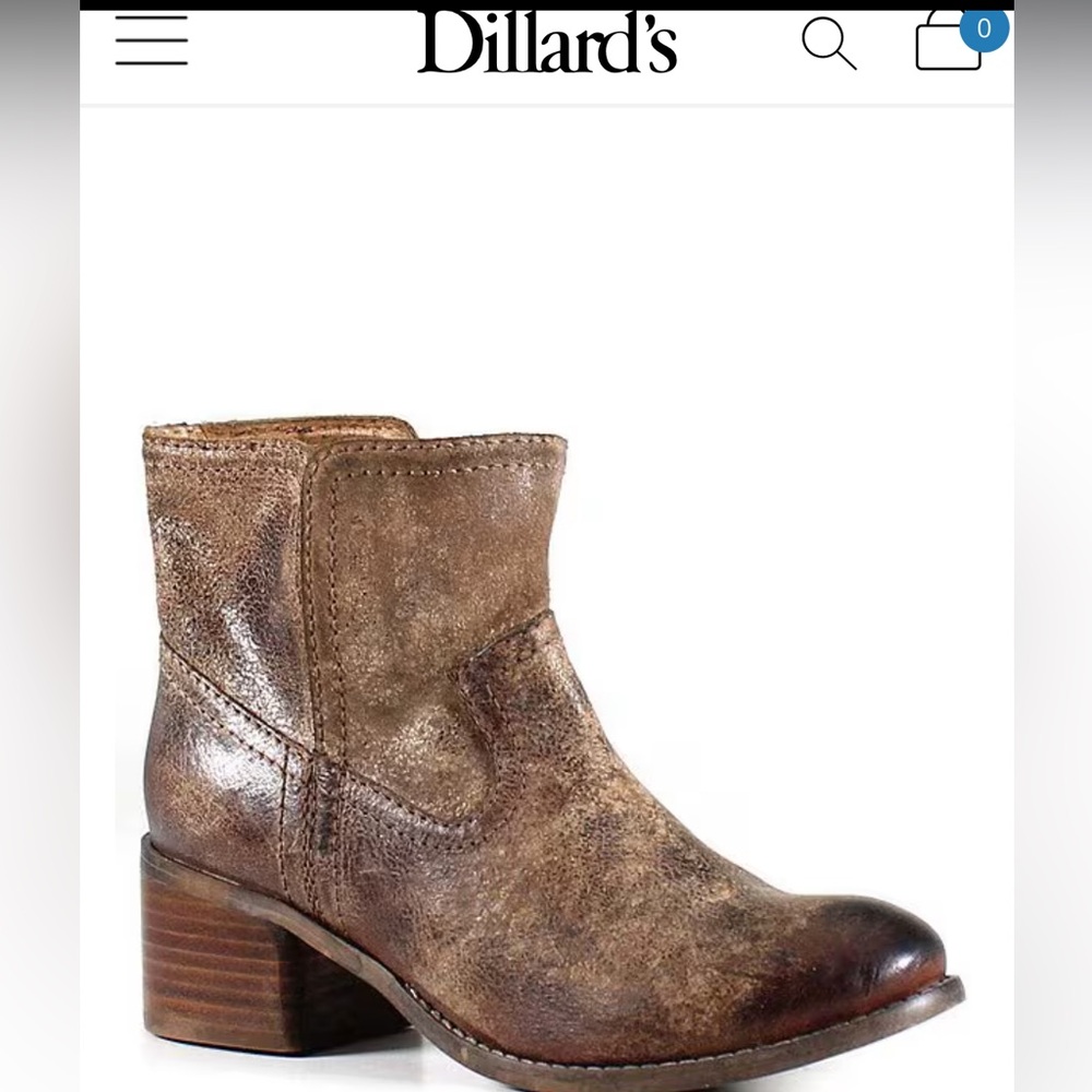 Diba True Brown Distressed Leather Ankle Boots
